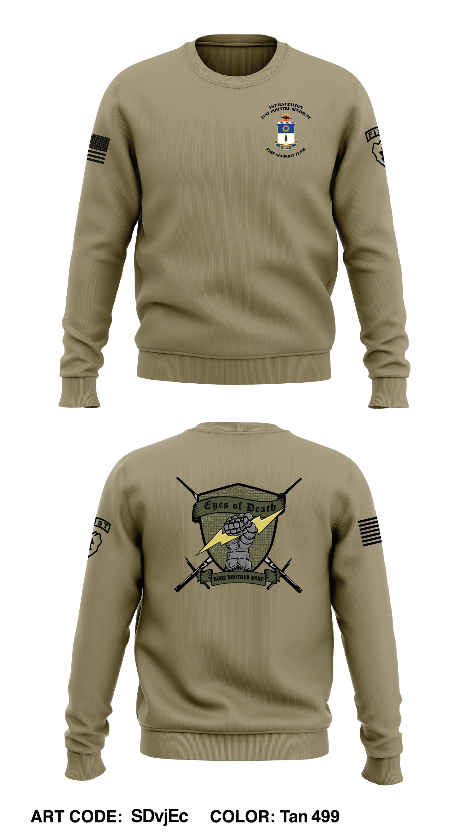 1-21 IN Fire Support Element  Store 1 Core Men's Crewneck Performance Sweatshirt - sceCH6