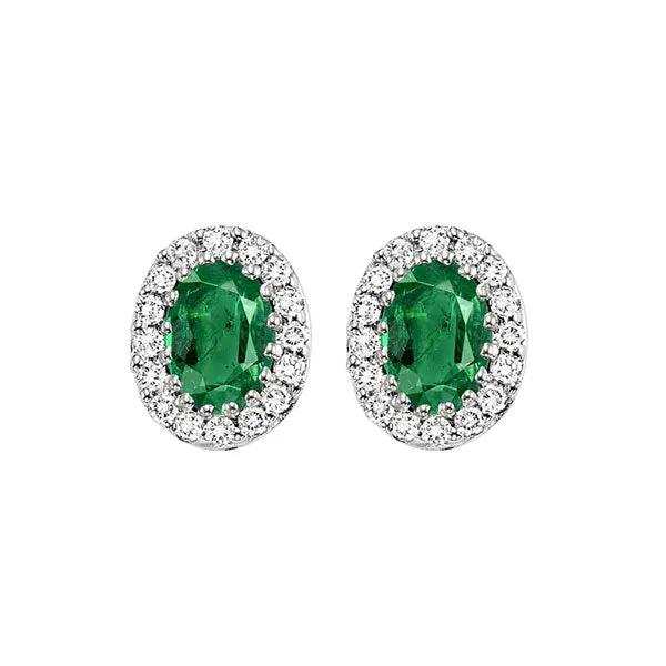 14KT White Gold & Diamond Classic Book Color Ensembles Fashion Earrings  - 1/5 ctw
