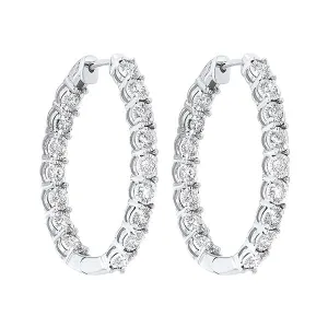 14KT White Gold & Diamond Classic Book Tru Reflection Fashion Earrings  - 3/4 ctw