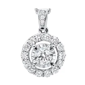 14KT White Gold & Diamond Classic Book Tru Reflection Neckwear Pendant    - 1 ctw