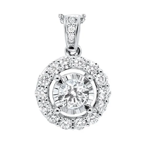 14KT White Gold & Diamond Classic Book Tru Reflection Neckwear Pendant    - 1 ctw