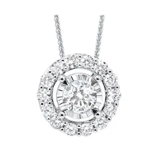 14KT White Gold & Diamond Classic Book Tru Reflection Neckwear Pendant  - 1/5 ctw