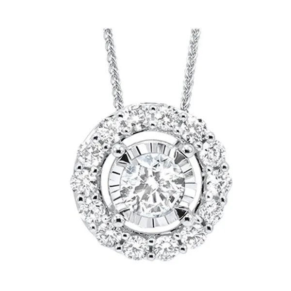 14KT White Gold & Diamond Classic Book Tru Reflection Neckwear Pendant  - 1/5 ctw