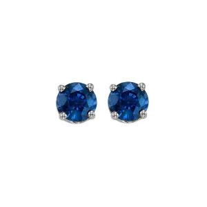 14KT White Gold Classic Book Color Stud Earrings