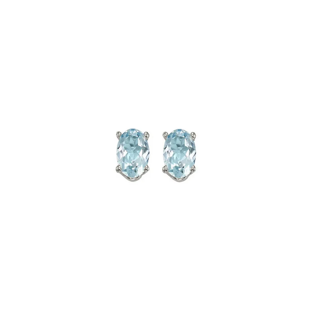 14KT White Gold Classic Book Color Stud Earrings