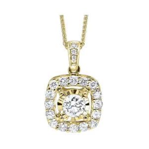 14KT Yellow Gold & Diamond Solitaire Pendant -  1/3 ctw