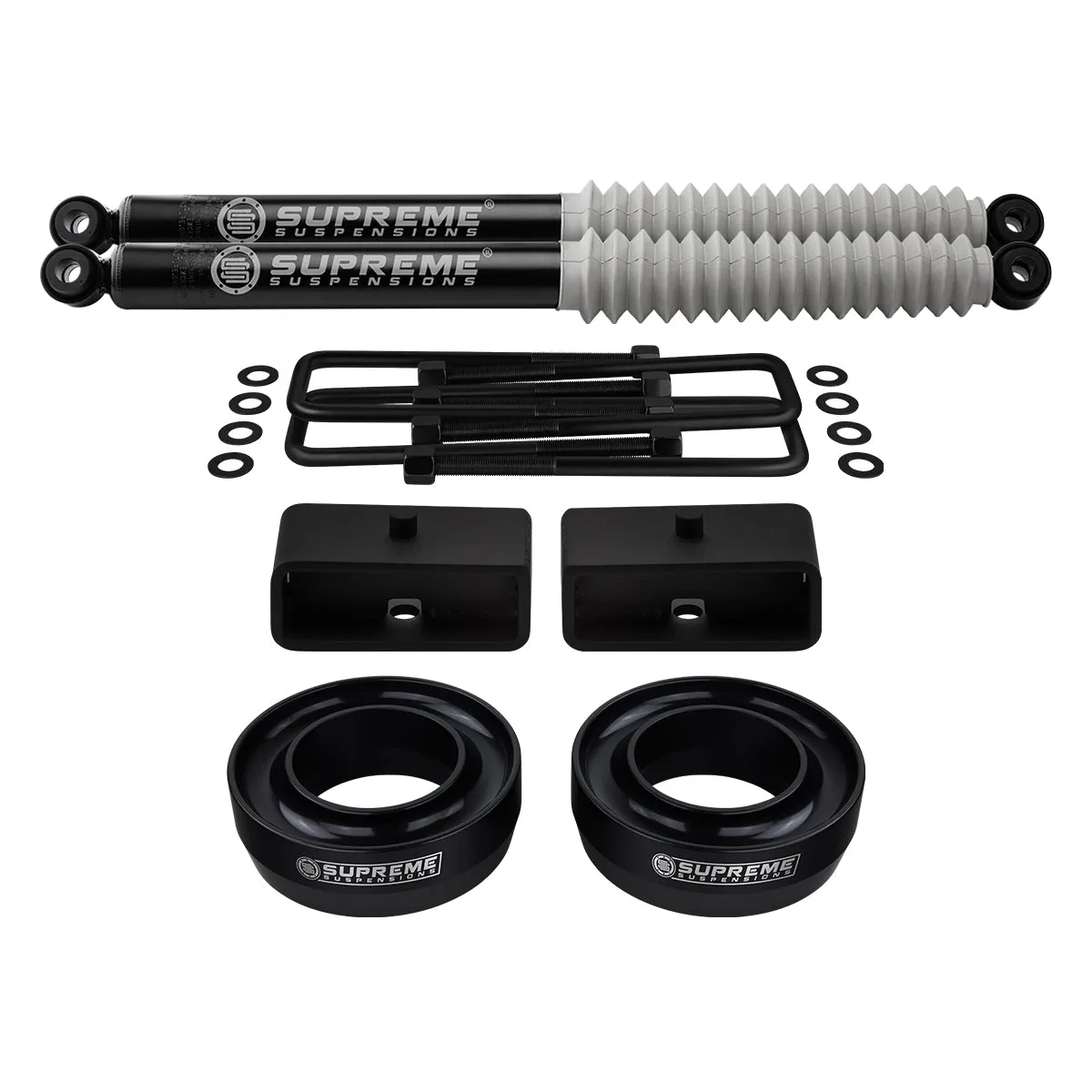 1988-1999 Chevrolet C1500 Full Suspension Lift Kit with Supreme Suspensions MAX Performance Rear Shocks 2WD 4x2