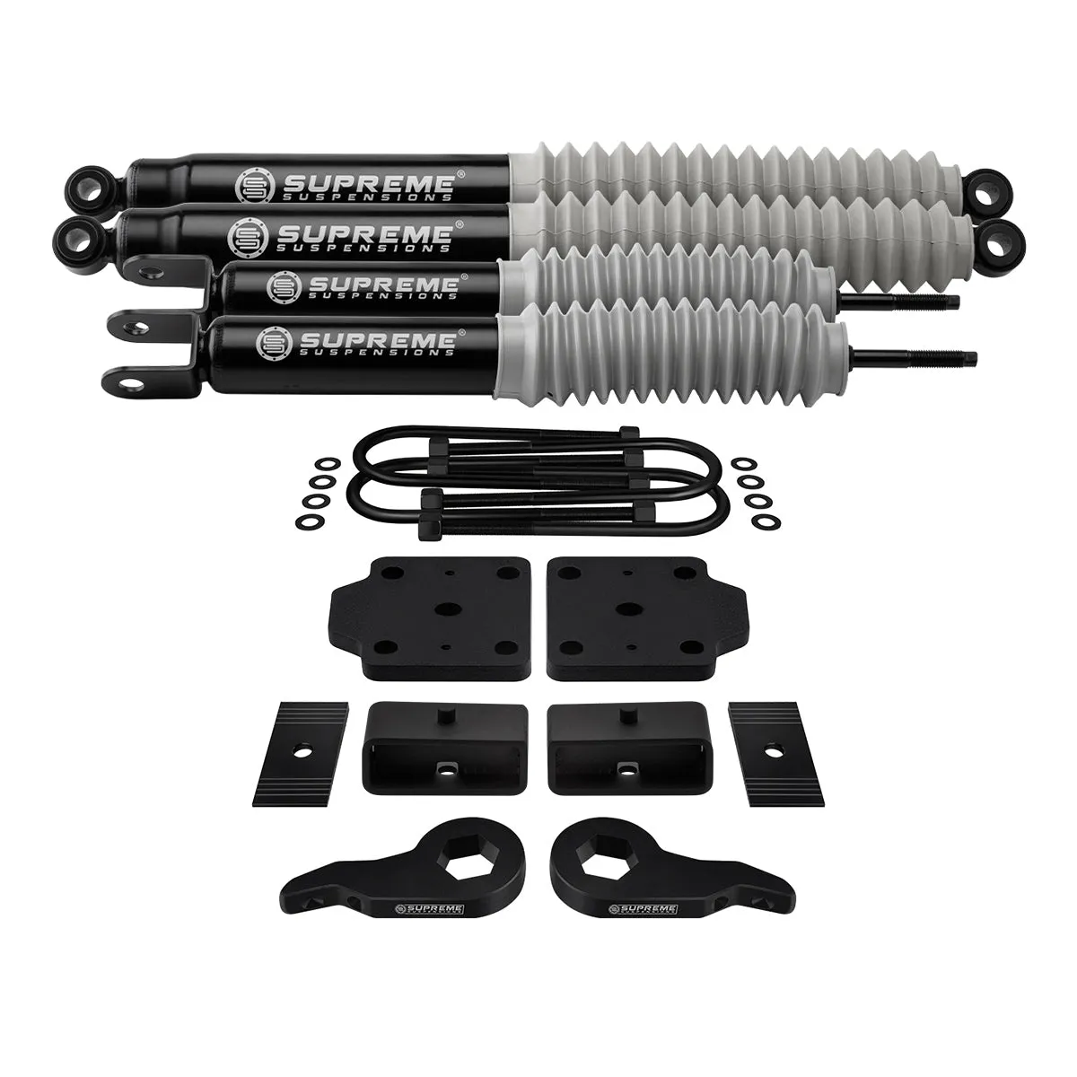 1999-2007 Chevrolet Silverado 1500 4WD Full Suspension Lift Kit with Rear U-Bolt Flip Kit & MAX Performance Shocks
