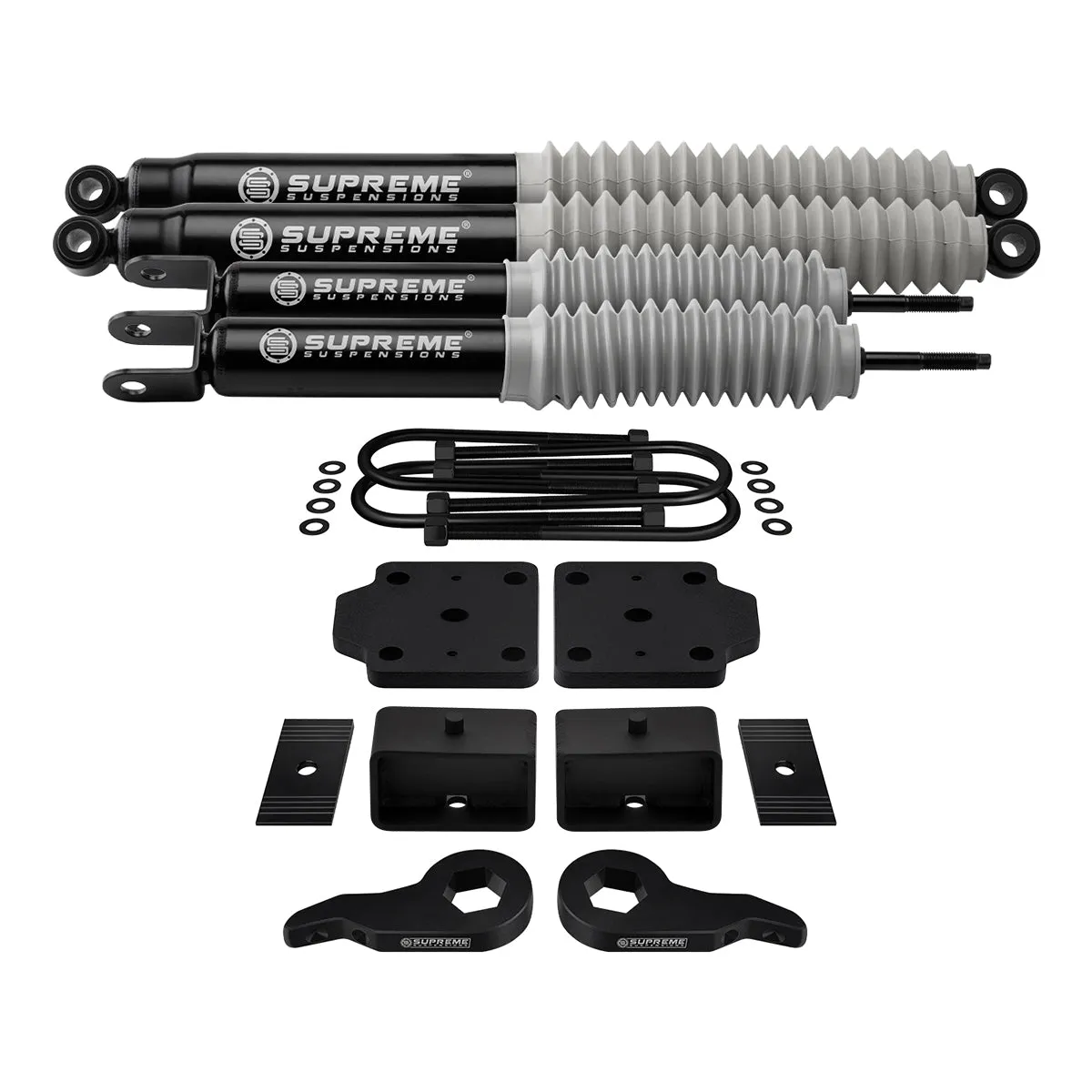 1999-2007 Chevrolet Silverado 1500 4WD Full Suspension Lift Kit with Rear U-Bolt Flip Kit & MAX Performance Shocks