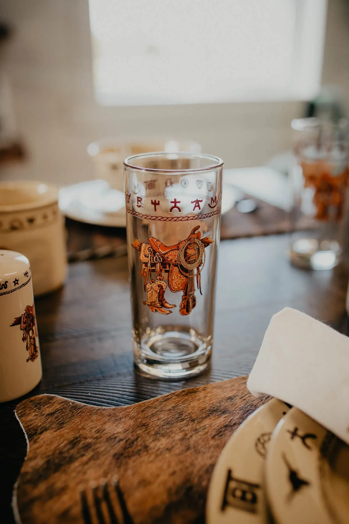 20oz 'Saddle & Brands' Glasses (Set of 4)