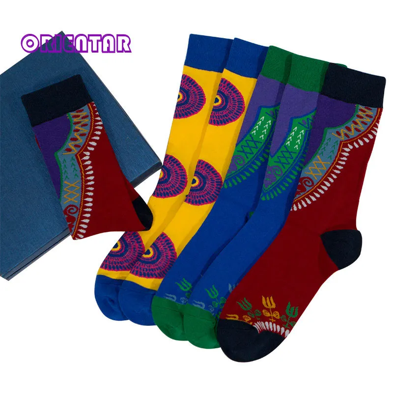 3 Pairs/pack Women Socks African Design Colorful Soft Socks Leisure Cotton Warm African Women Sock Gift Female WYB468