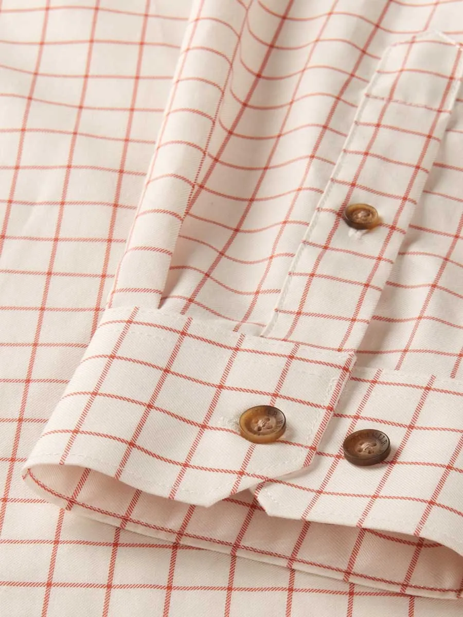 50% OFF HARKILA Stenstorp 100% Cotton Shirt - Mens - Burnt Orange Check - Size: Medium & 2XL