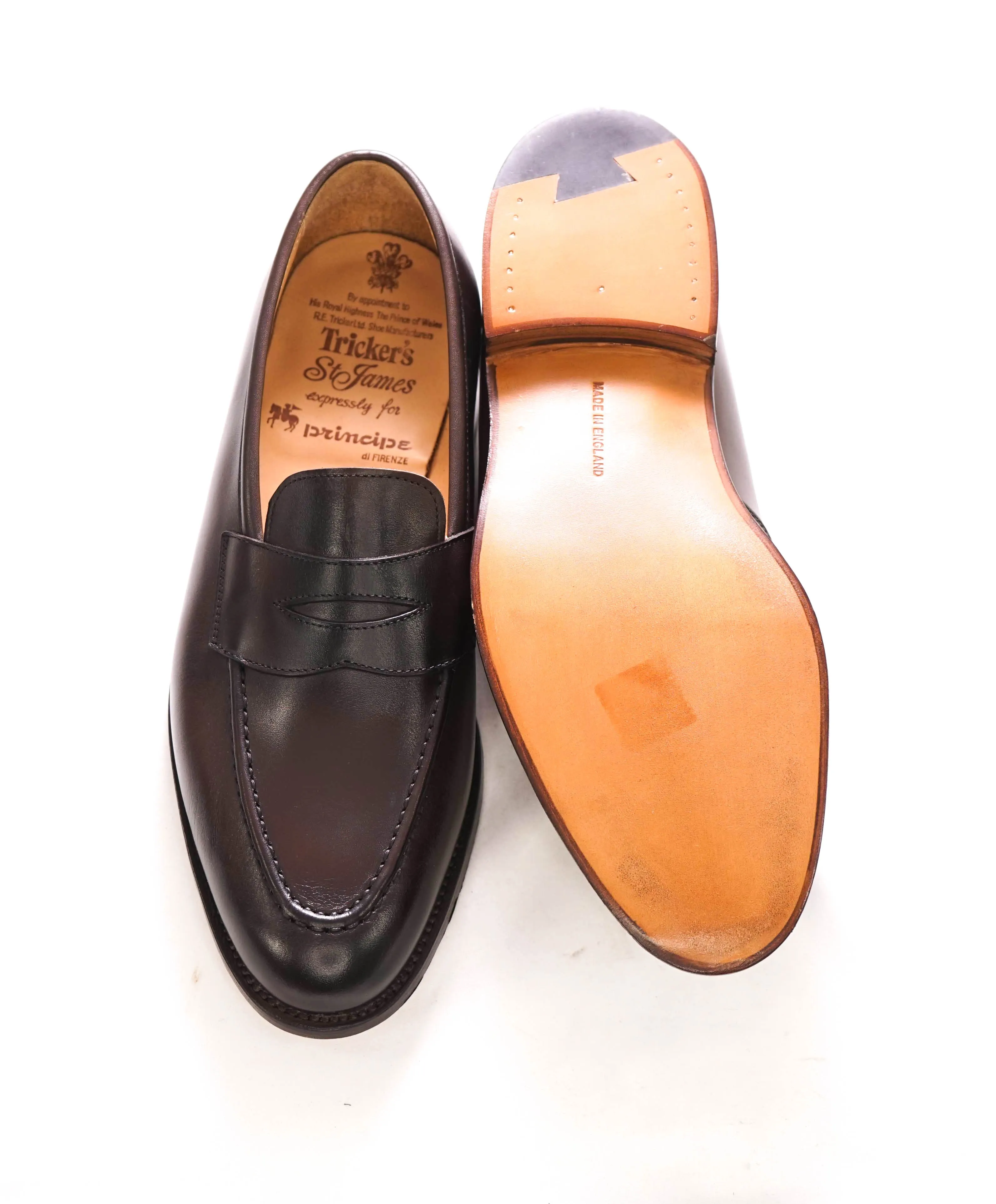 $700 TRICKER'S - England "HARVARD" Brown Leather Penny Loafer  - 10 US ( 9 UK )