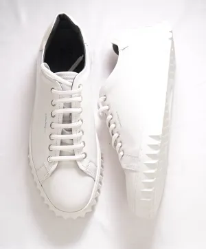 $750 SALVATORE FERRAGAMO - *Rhinoceros* White Gancini Sneaker - 10 US