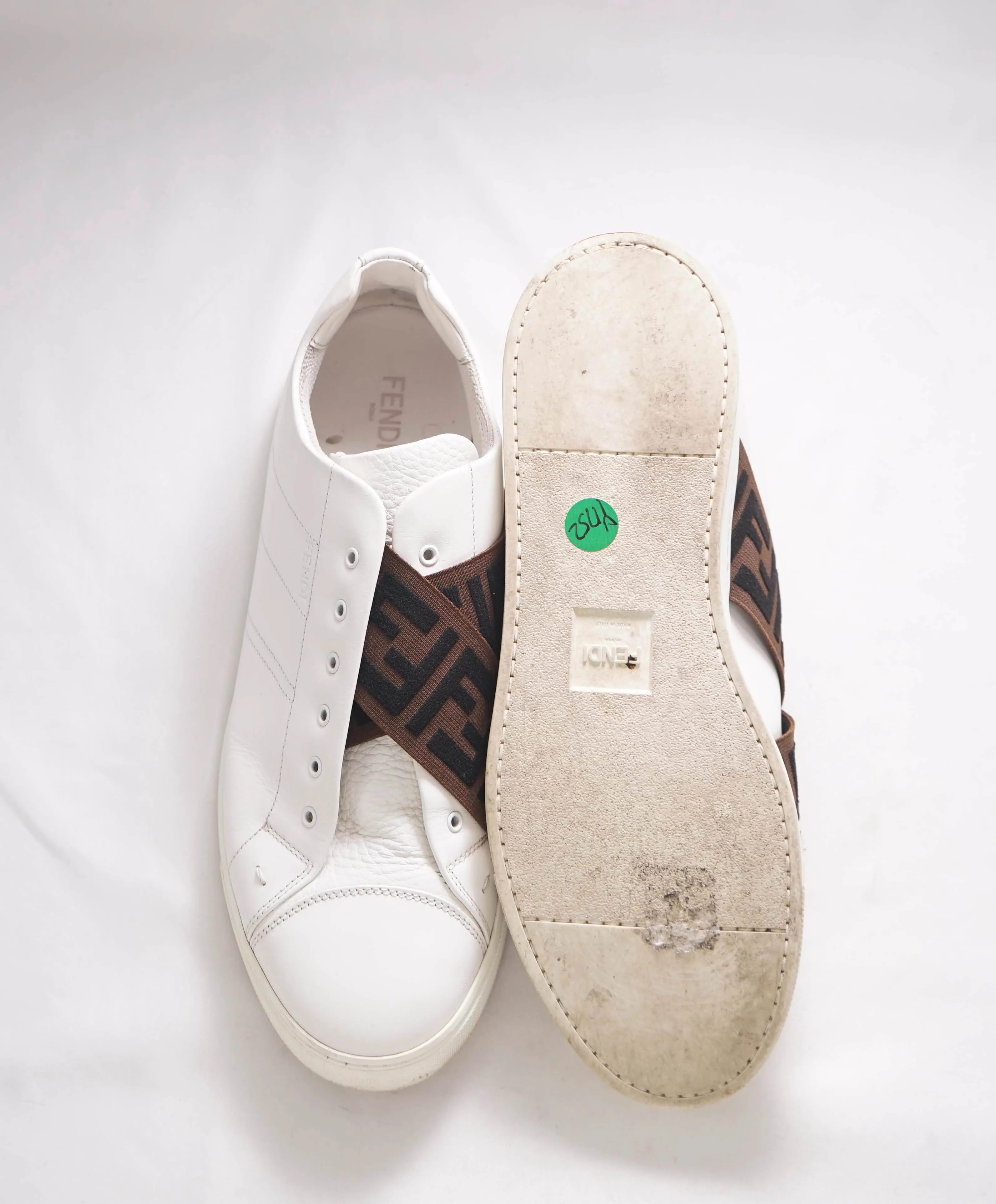 $770 FENDI - Zucca FF Tape White Logo Sneaker - 9.5 US 8.5UK 42.5EU