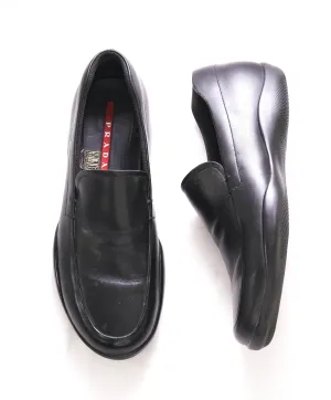 $795 PRADA - *LINEA ROSSA* Black Slip On Logo Vamp Loafer - 8.5 US (7.5 Prada)