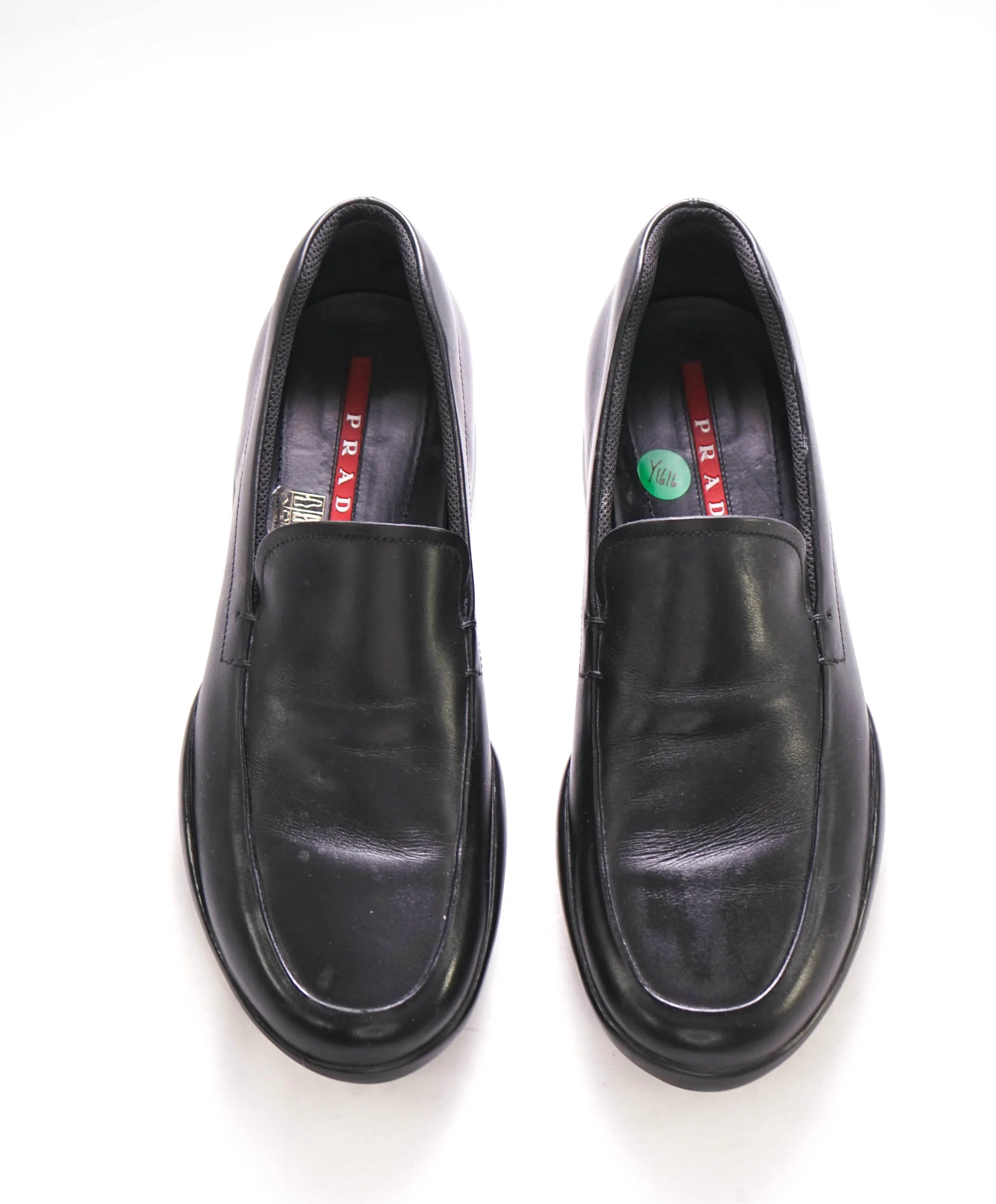 $795 PRADA - *LINEA ROSSA* Black Slip On Logo Vamp Loafer - 8.5 US (7.5 Prada)