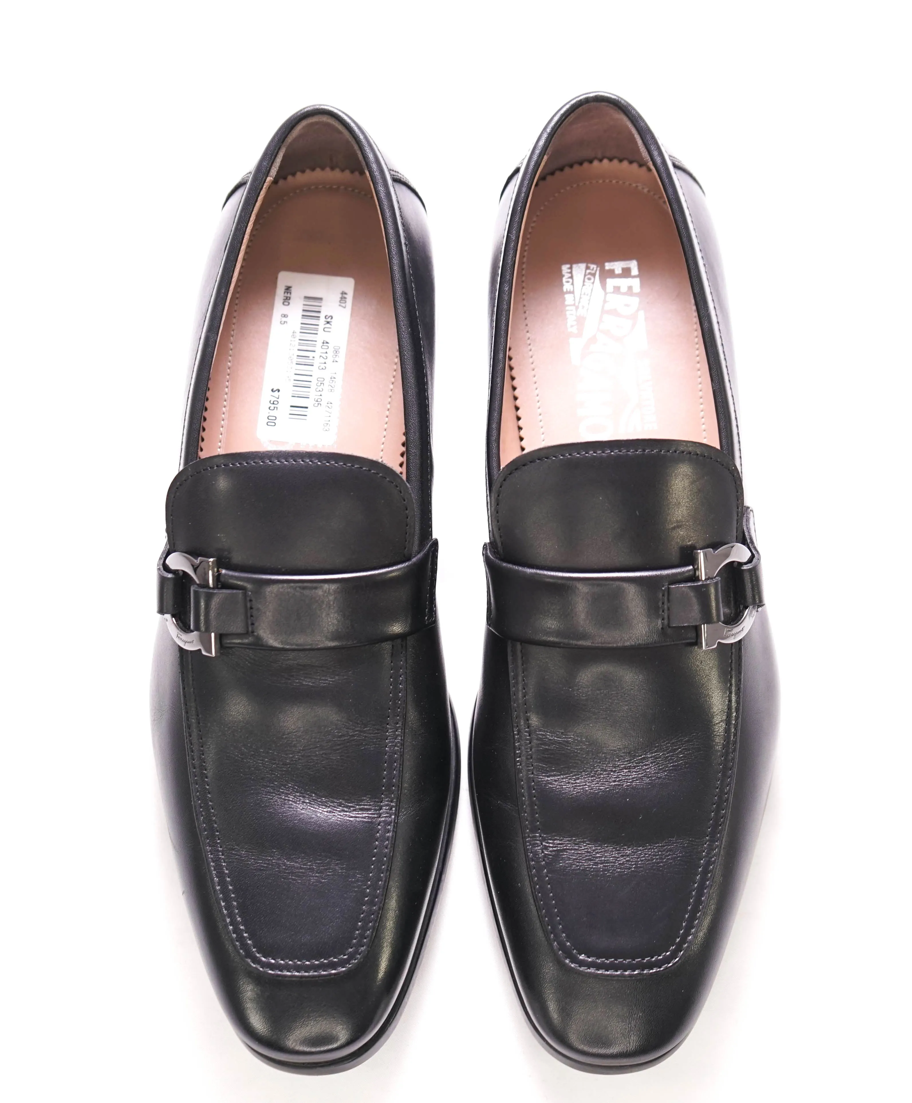 $795 SALVATORE FERRAGAMO - Blacka Gancini Bit Loafer - 8.5 D US