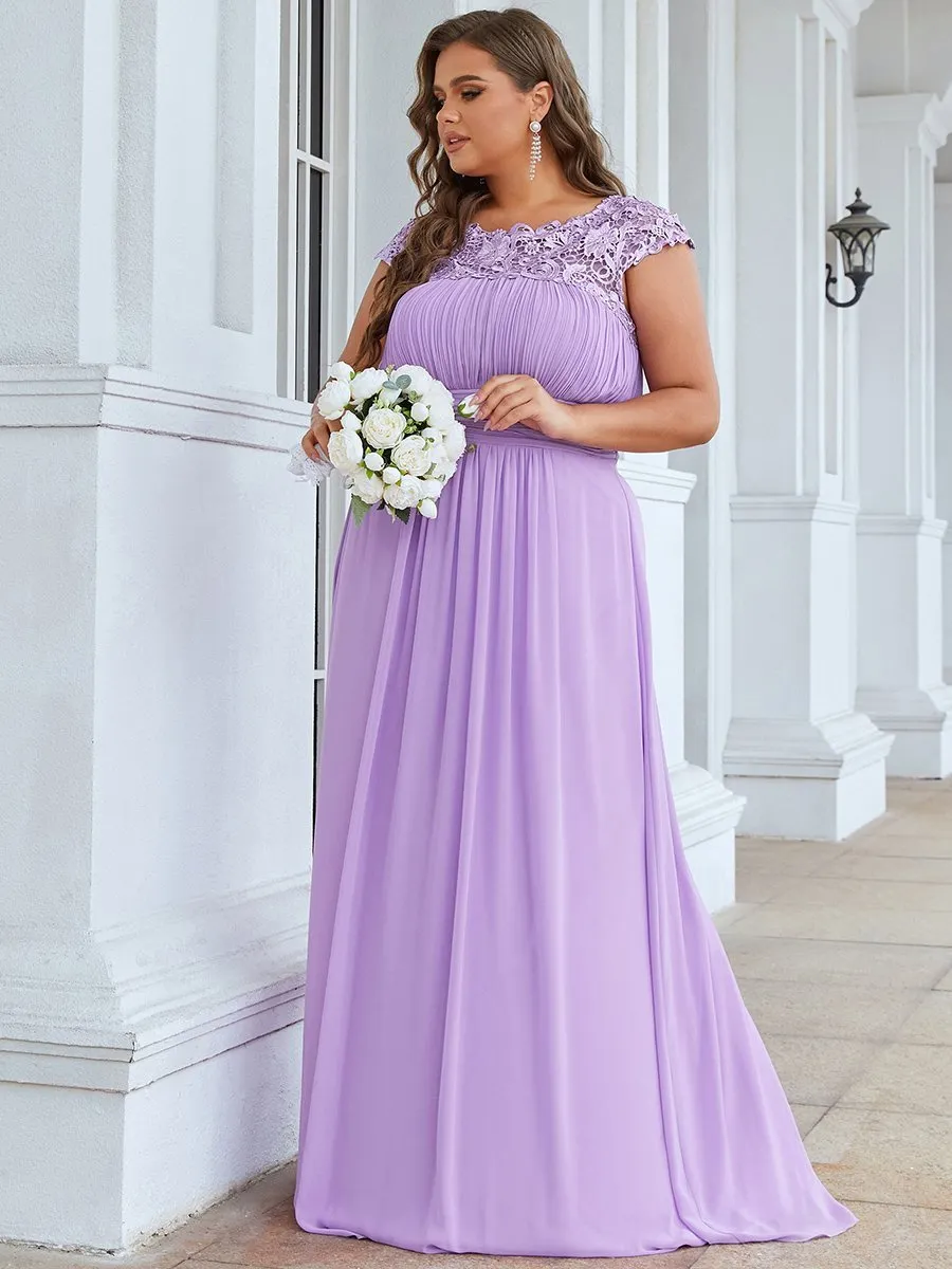 Allanah cap sleeve lace and chiffon bridesmaid dress in darker colors