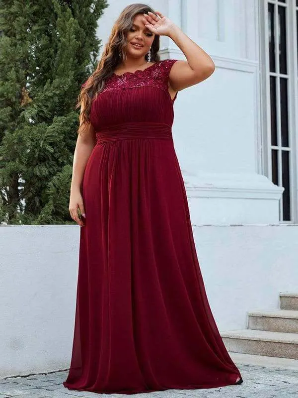 Allanah cap sleeve lace and chiffon bridesmaid dress in darker colors