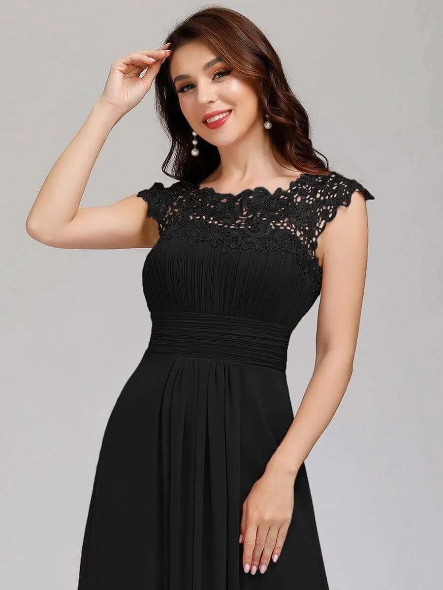 Allanah cap sleeve lace and chiffon bridesmaid dress in darker colors