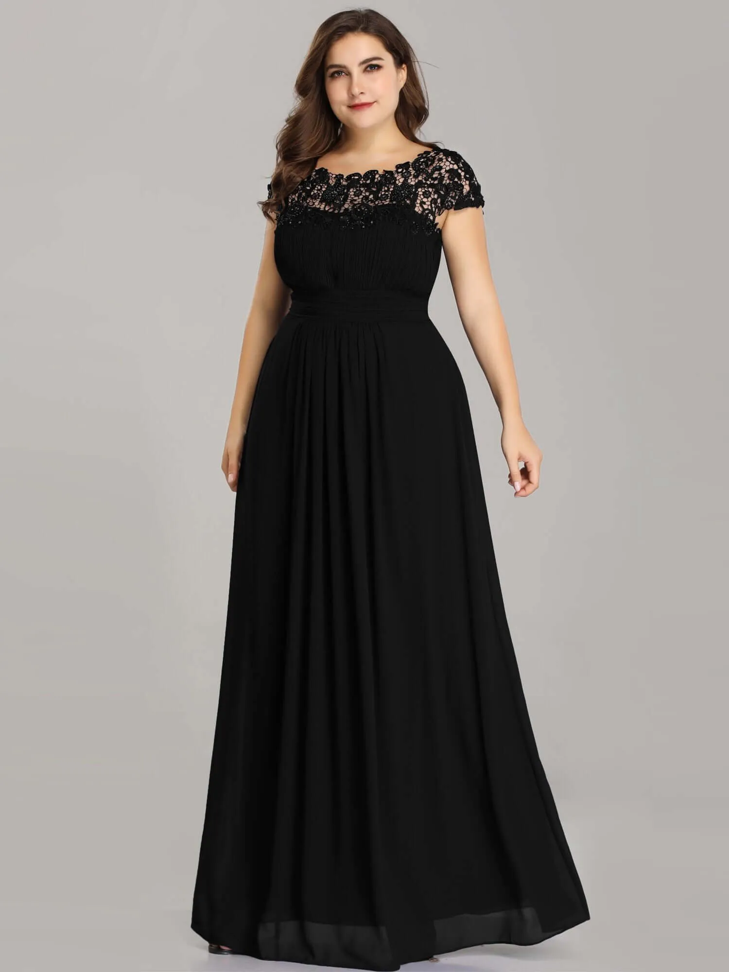Allanah cap sleeve lace and chiffon bridesmaid dress in darker colors