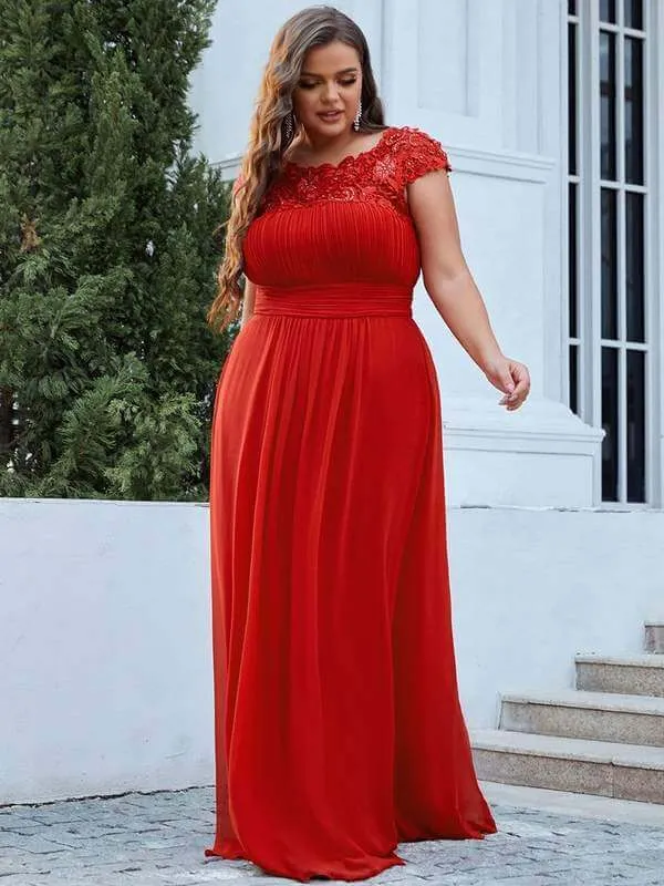 Allanah cap sleeve lace and chiffon bridesmaid dress in darker colors