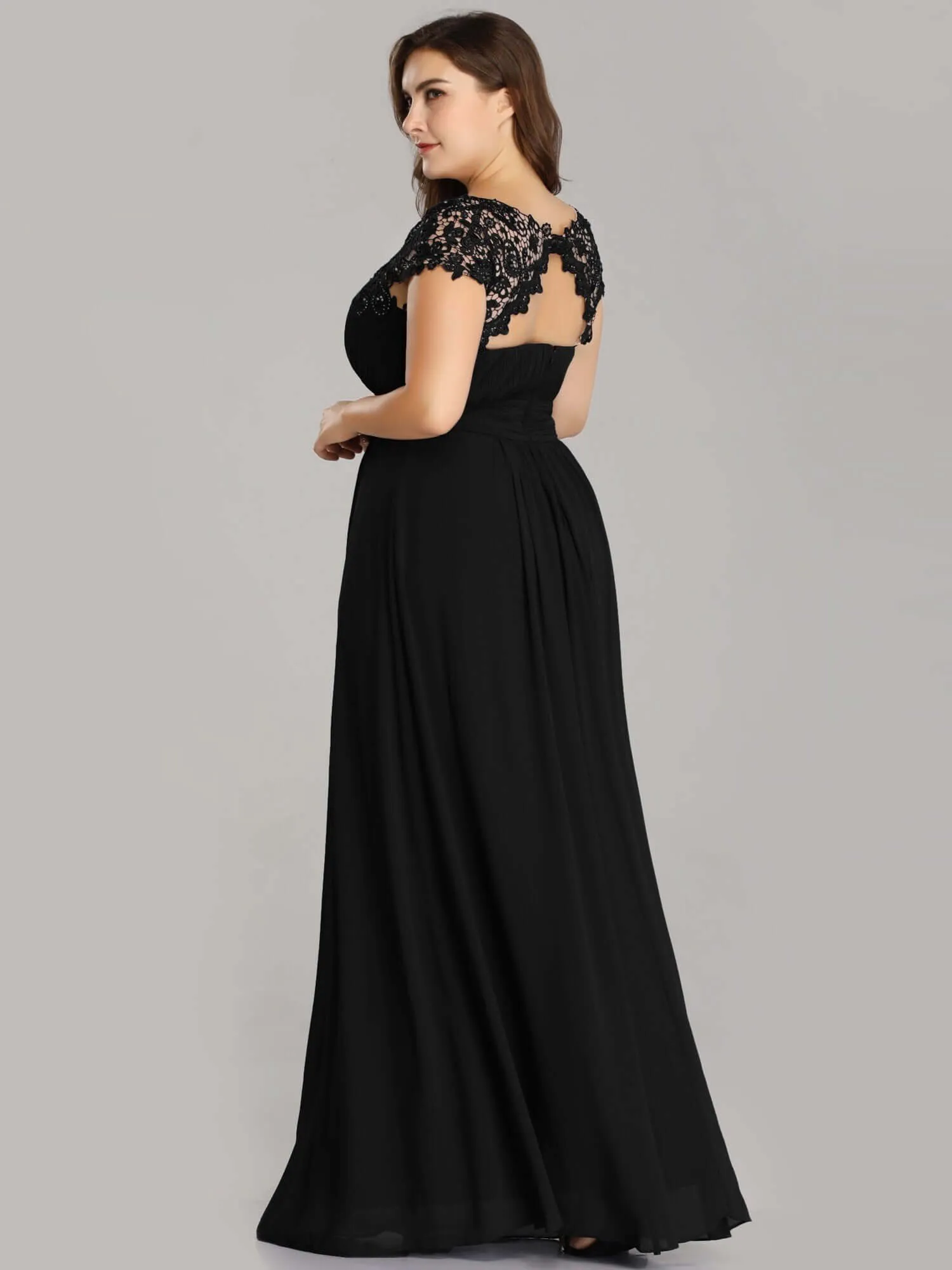 Allanah cap sleeve lace and chiffon bridesmaid dress in darker colors