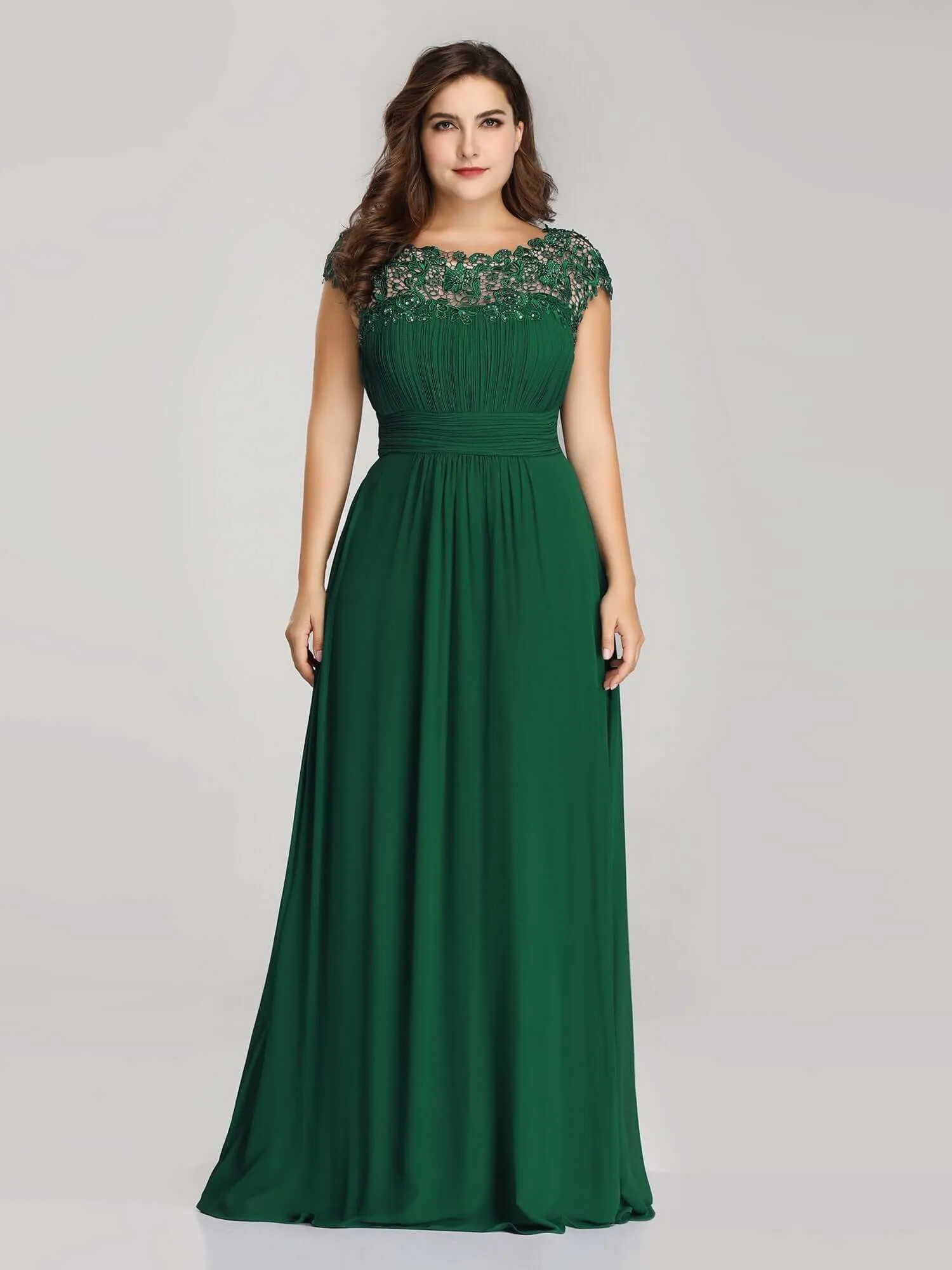 Allanah cap sleeve lace and chiffon bridesmaid dress in darker colors