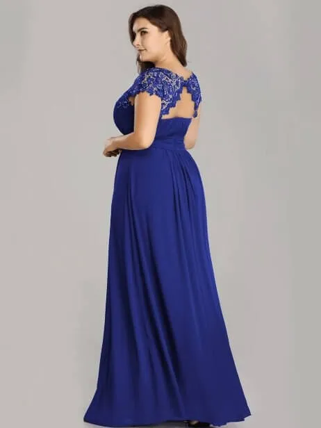 Allanah cap sleeve lace and chiffon bridesmaid dress in darker colors