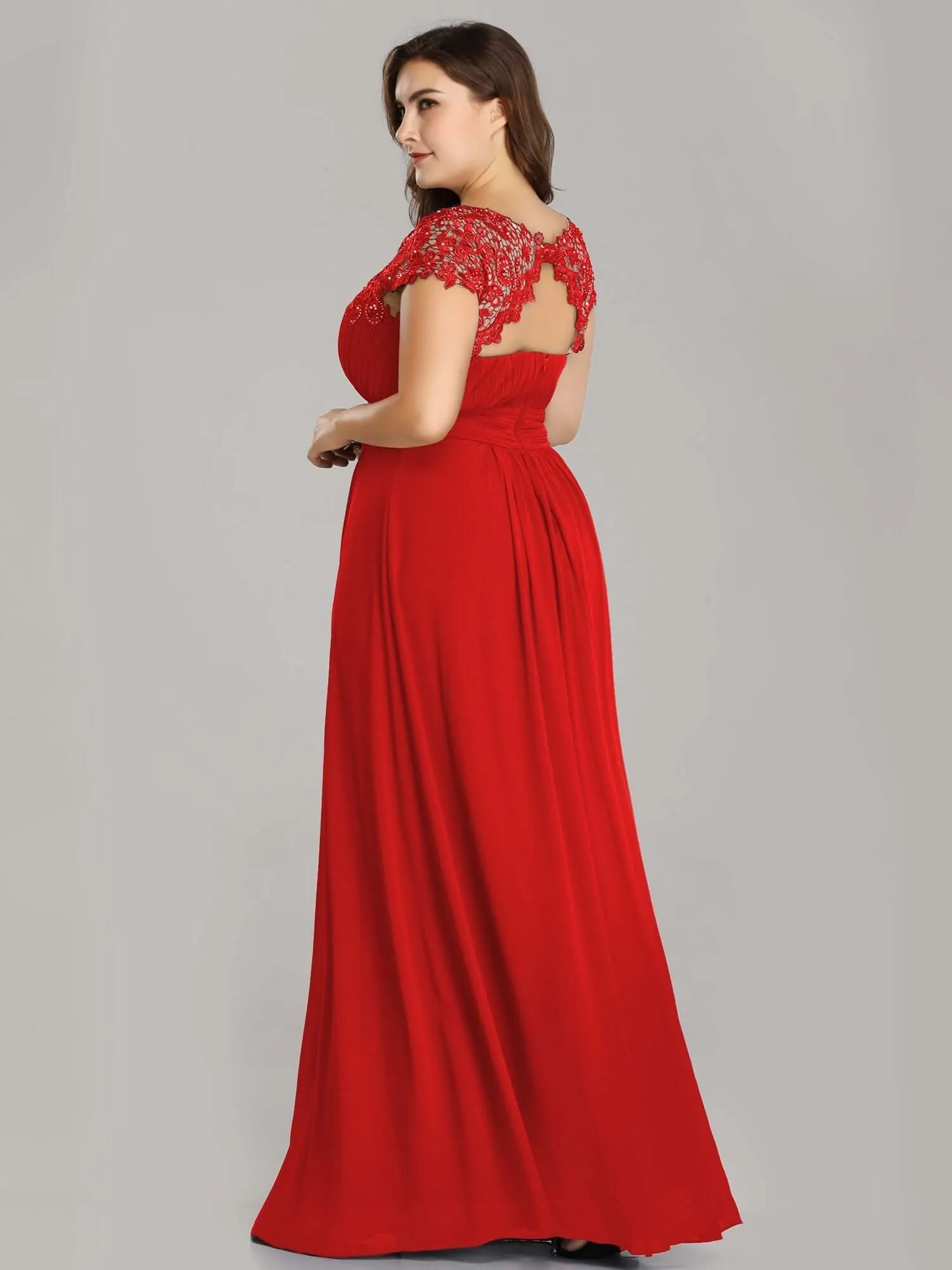 Allanah cap sleeve lace and chiffon bridesmaid dress in darker colors