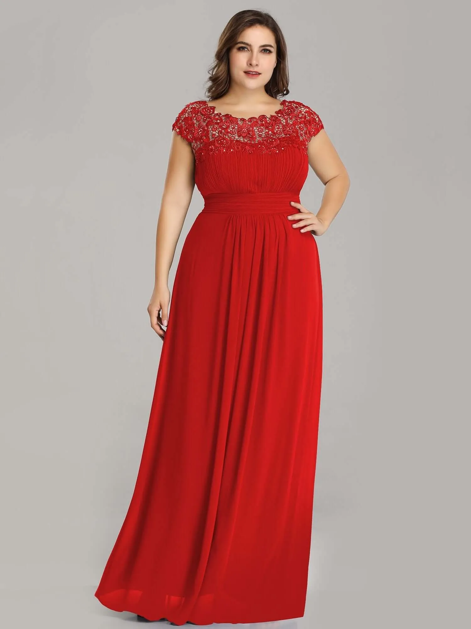 Allanah cap sleeve lace and chiffon bridesmaid dress in darker colors