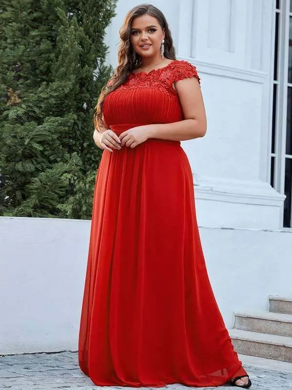 Allanah cap sleeve lace and chiffon bridesmaid dress in darker colors