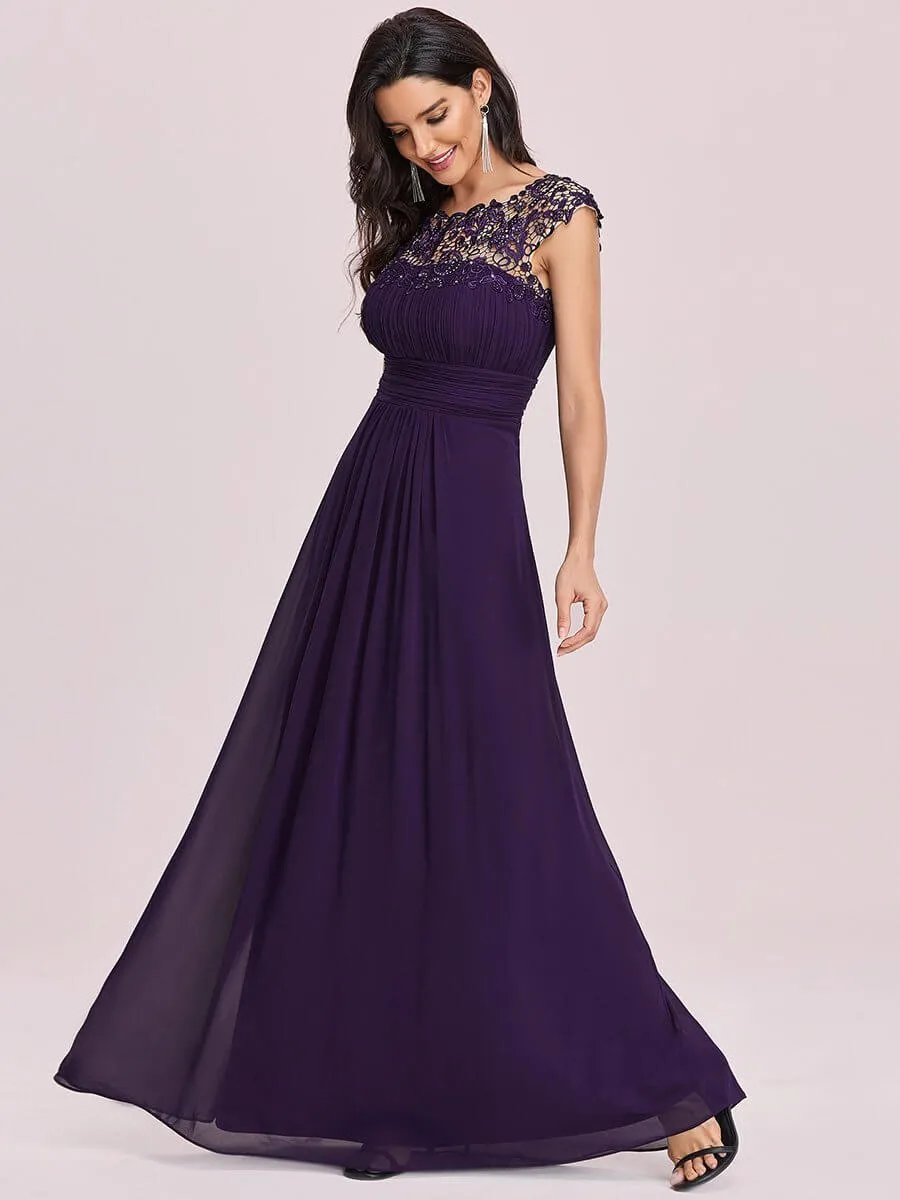 Allanah cap sleeve lace and chiffon bridesmaid dress in darker colors