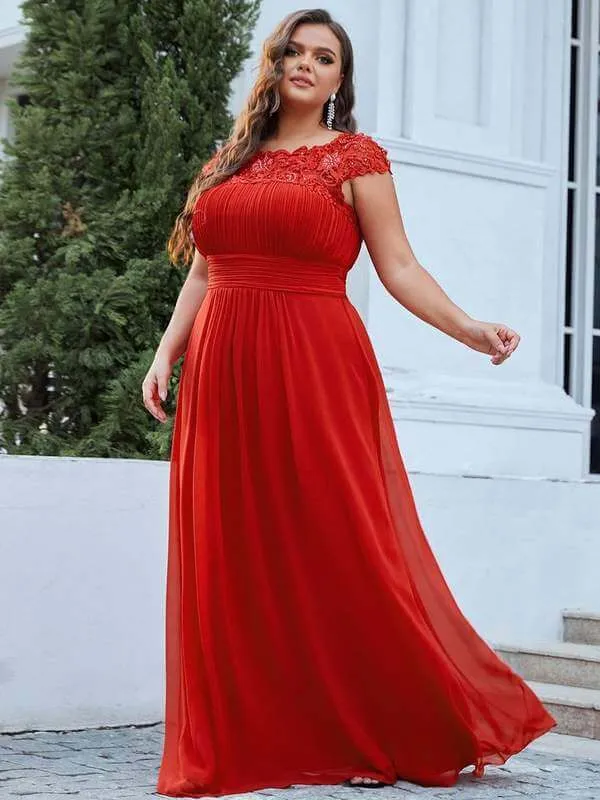 Allanah cap sleeve lace and chiffon bridesmaid dress in darker colors