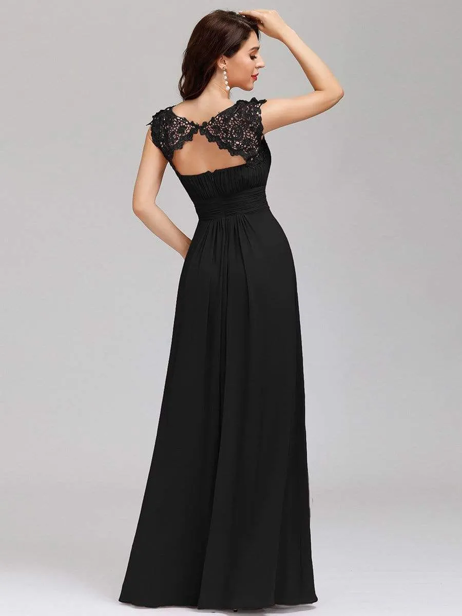 Allanah cap sleeve lace and chiffon bridesmaid dress in darker colors