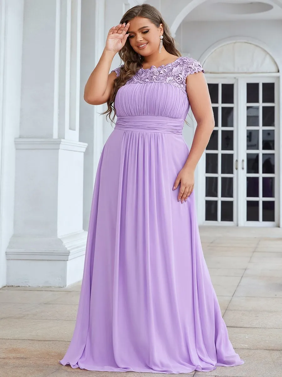 Allanah cap sleeve lace and chiffon bridesmaid dress in darker colors