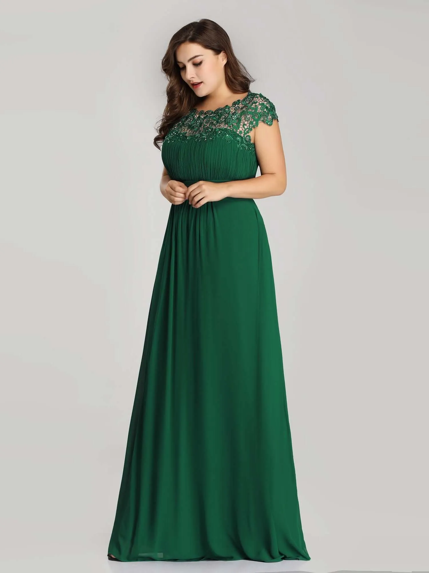 Allanah cap sleeve lace and chiffon bridesmaid dress in darker colors