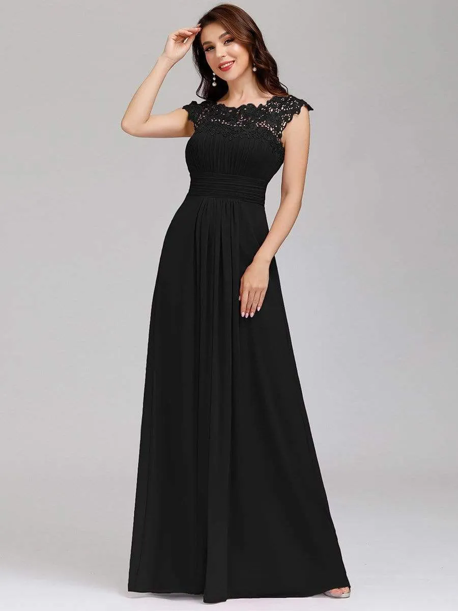 Allanah cap sleeve lace and chiffon bridesmaid dress in darker colors
