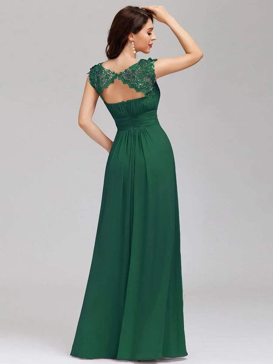 Allanah cap sleeve lace and chiffon bridesmaid dress in darker colors