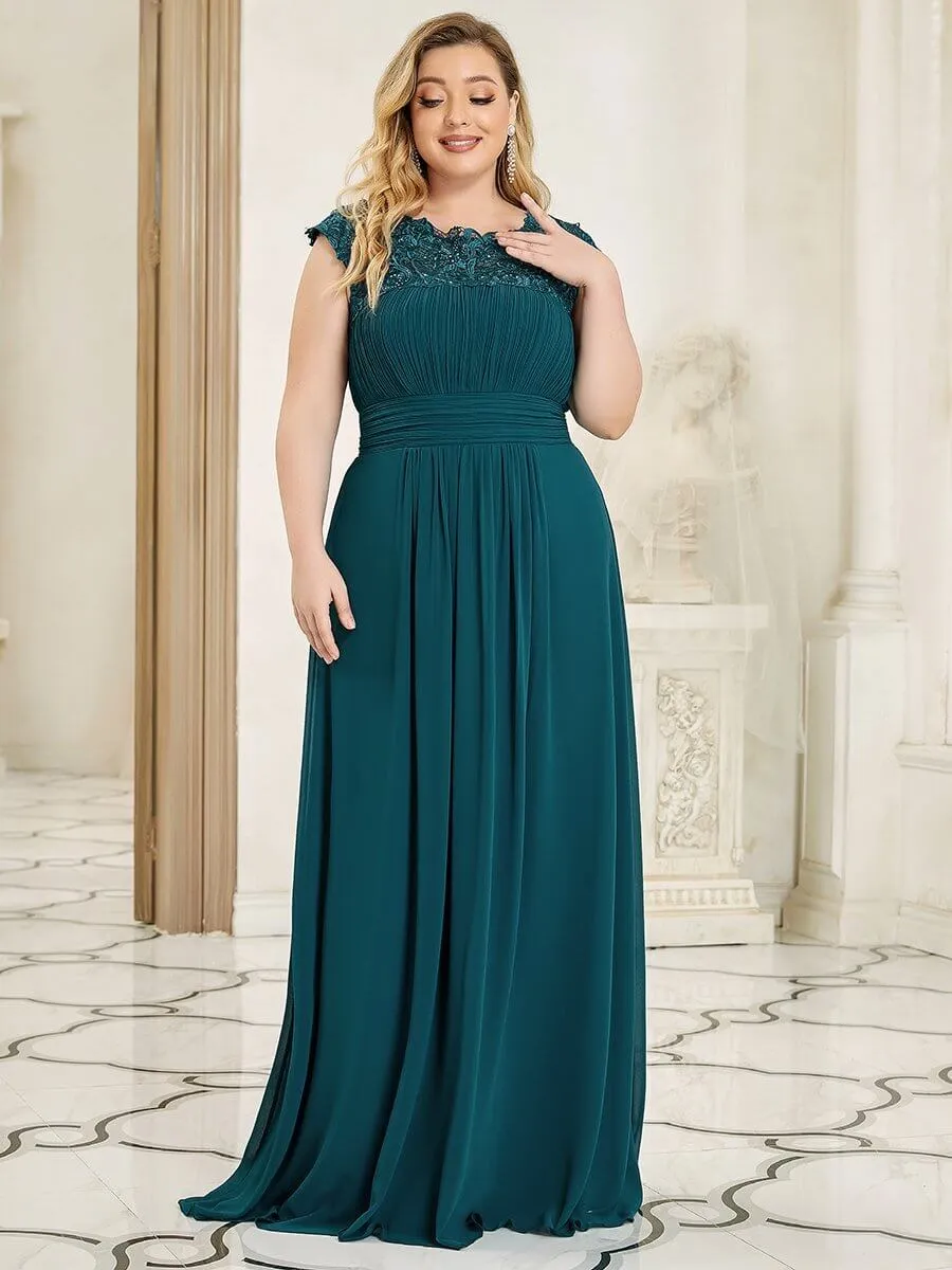 Allanah cap sleeve lace and chiffon bridesmaid dress in darker colors