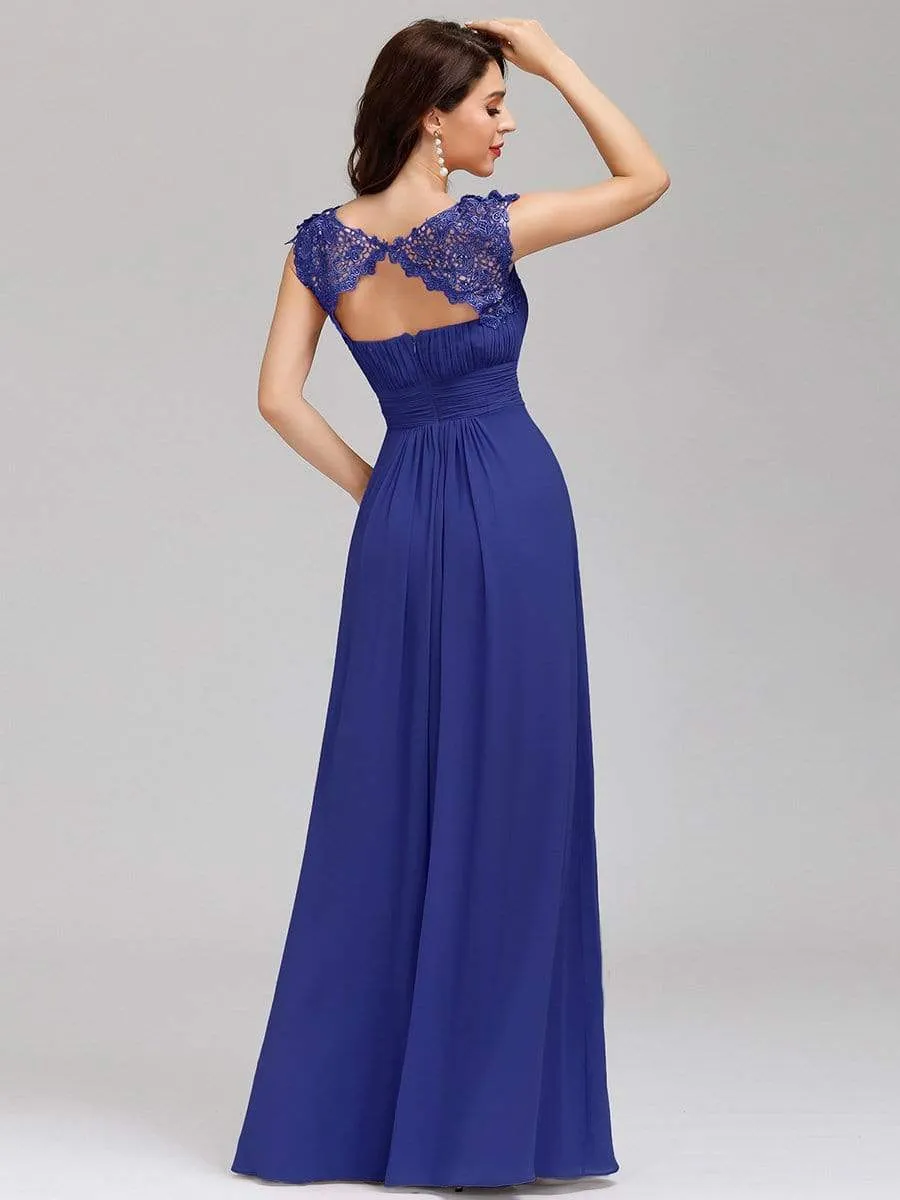 Allanah cap sleeve lace and chiffon bridesmaid dress in darker colors