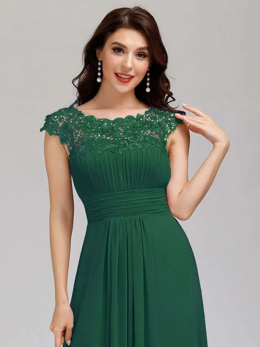 Allanah cap sleeve lace and chiffon bridesmaid dress in darker colors