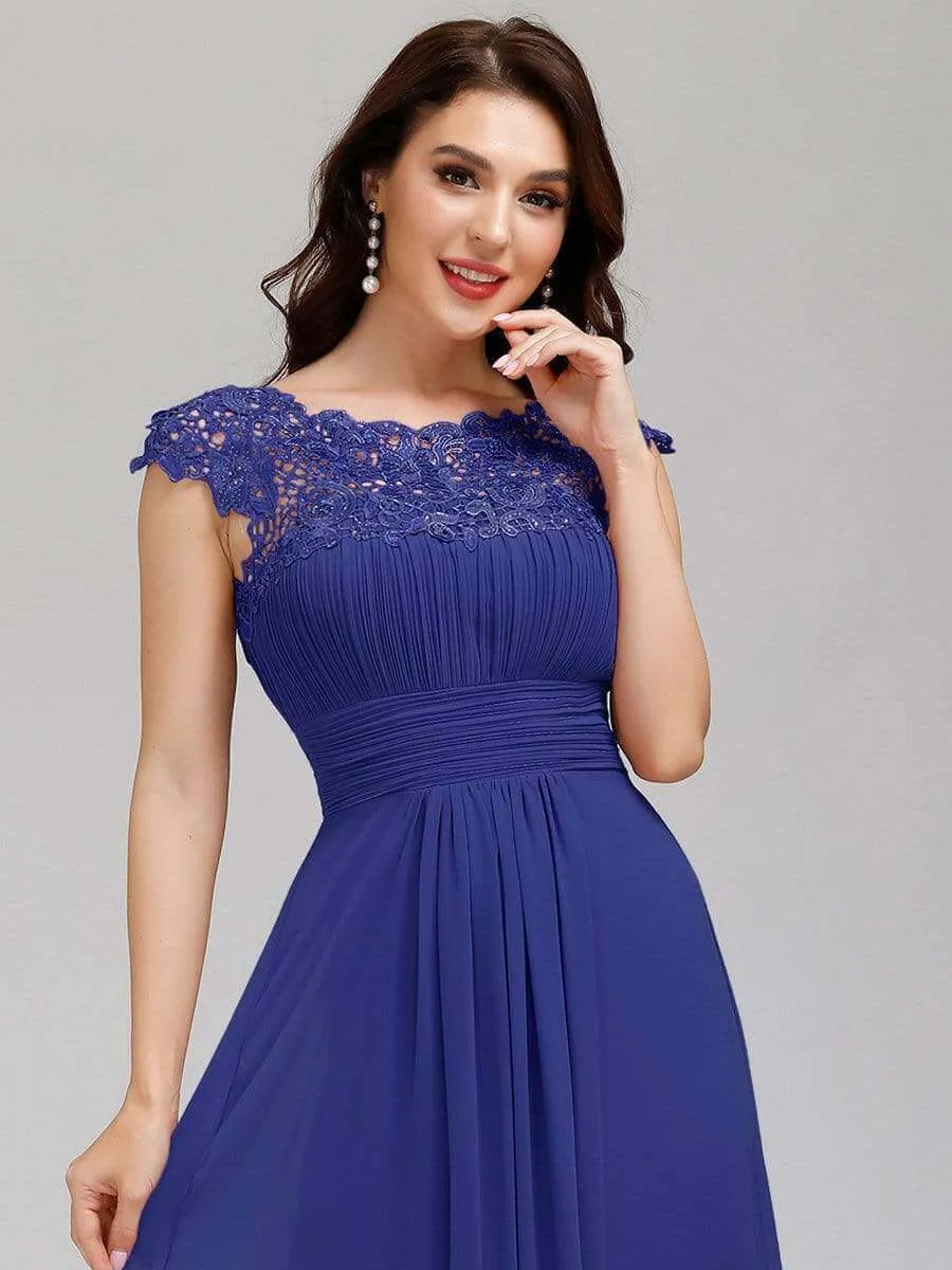Allanah cap sleeve lace and chiffon bridesmaid dress in darker colors