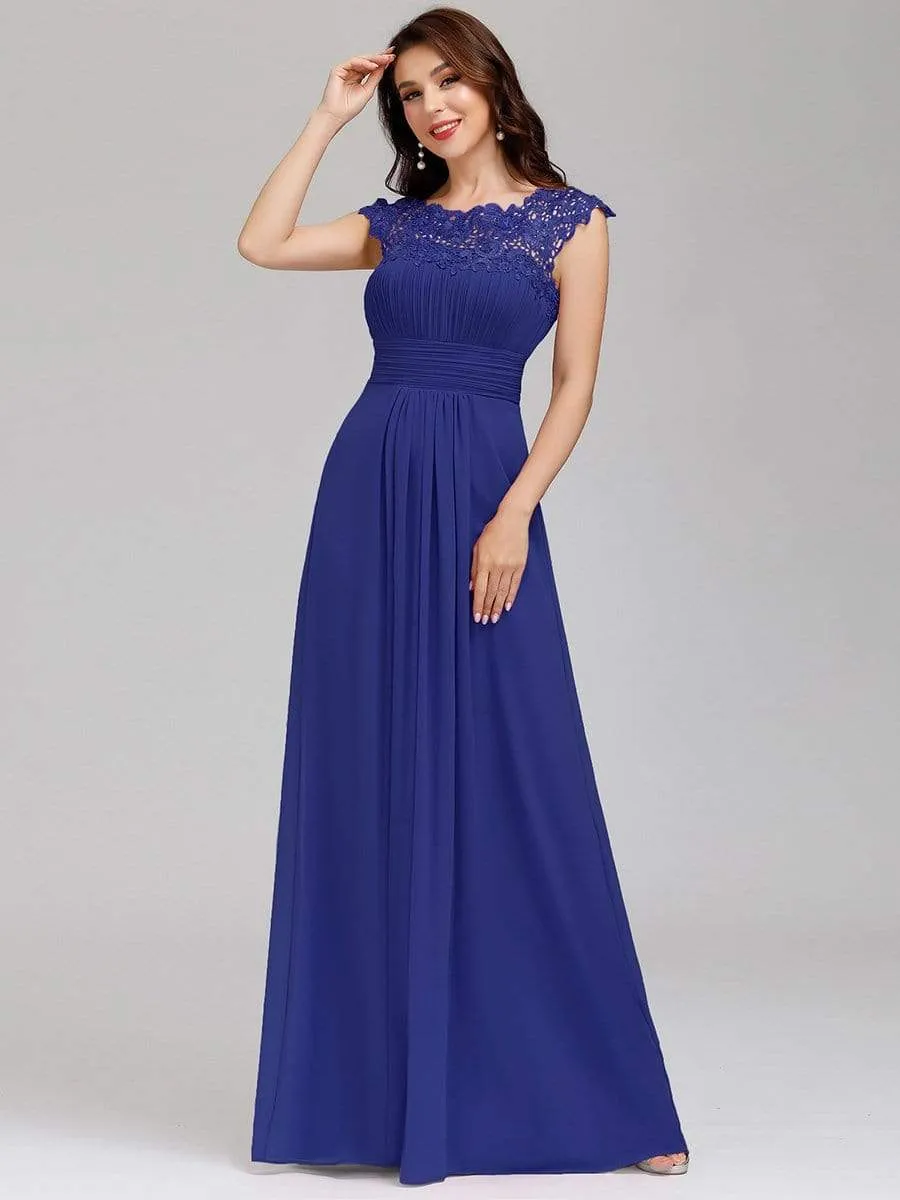 Allanah cap sleeve lace and chiffon bridesmaid dress in darker colors