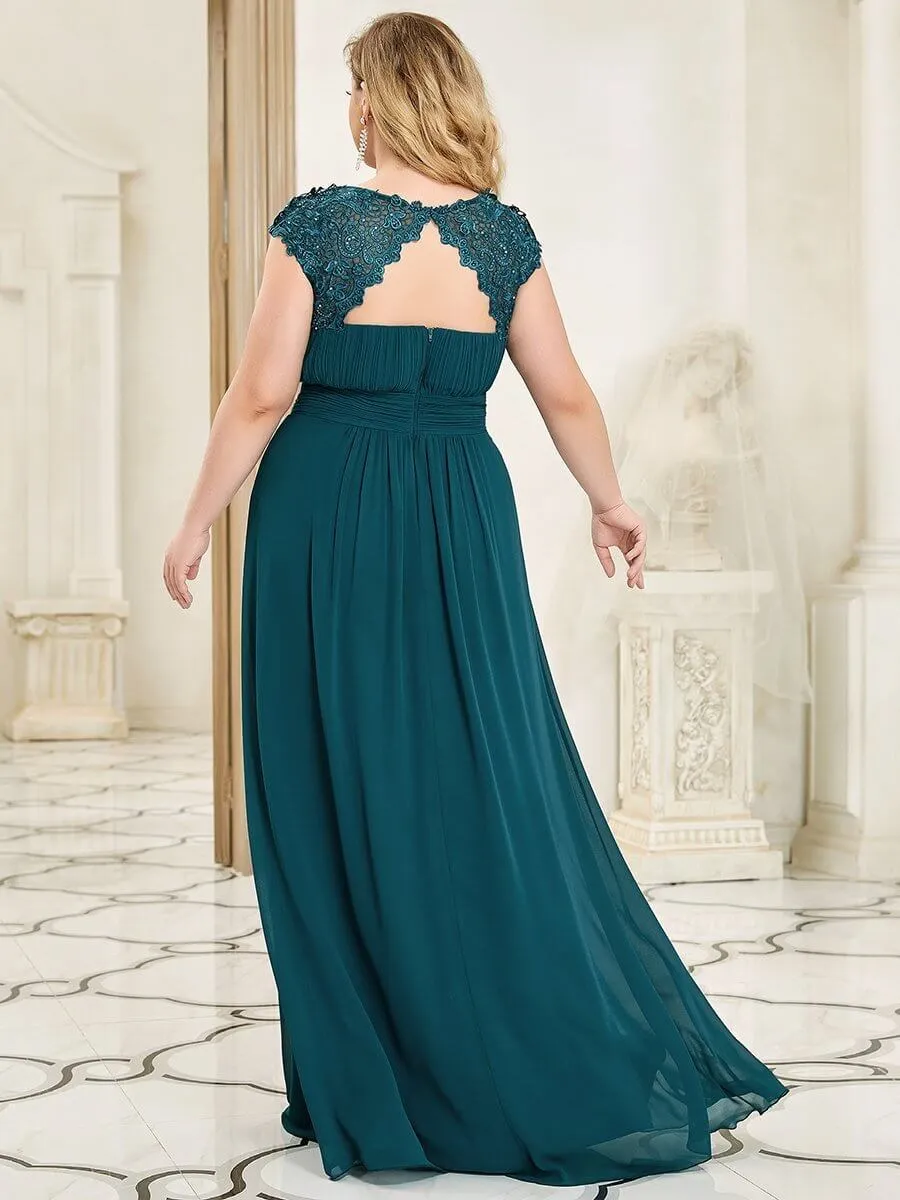 Allanah cap sleeve lace and chiffon bridesmaid dress in darker colors