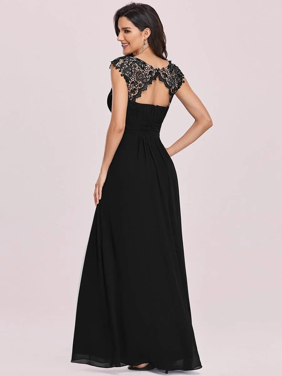 Allanah cap sleeve lace and chiffon bridesmaid dress in darker colors