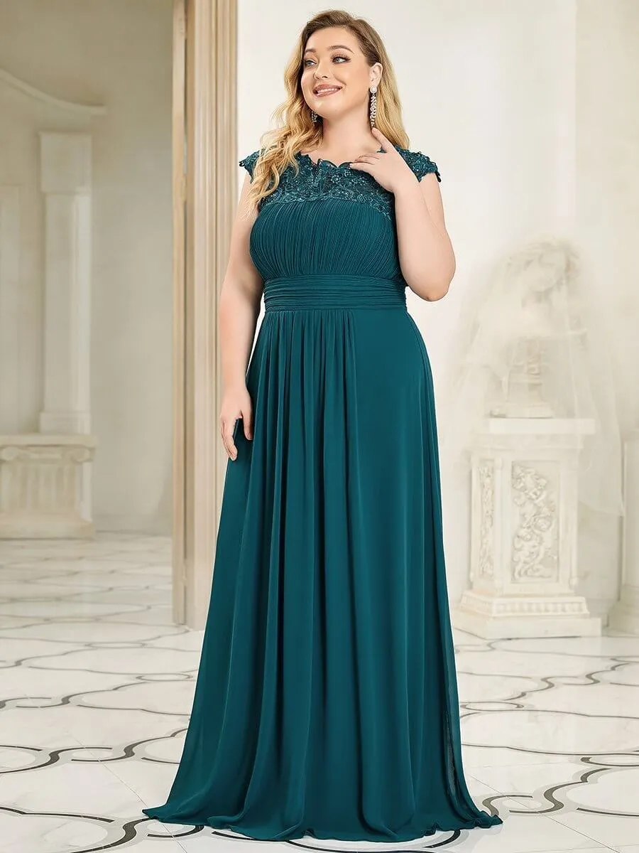Allanah cap sleeve lace and chiffon bridesmaid dress in darker colors