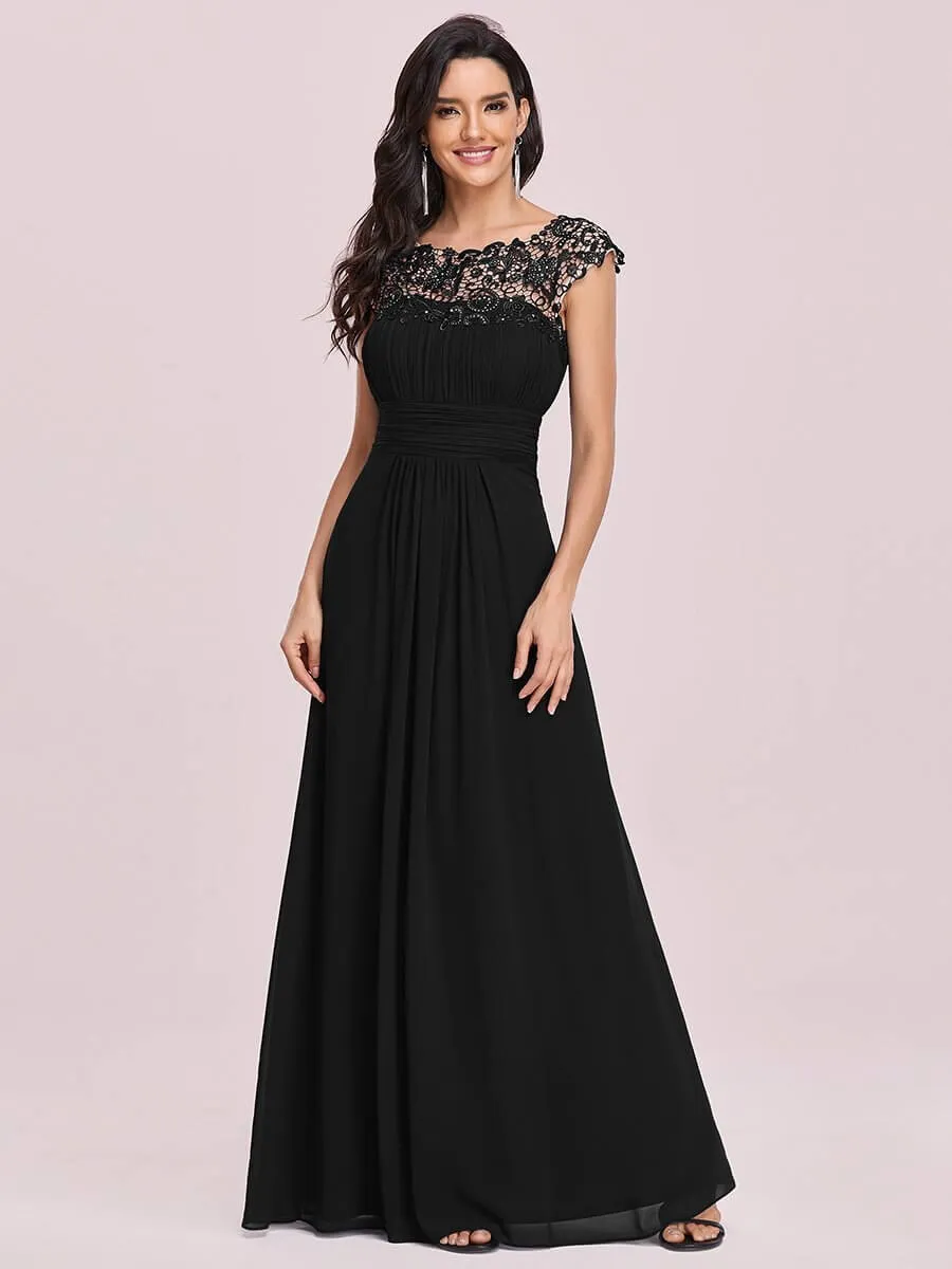 Allanah cap sleeve lace and chiffon bridesmaid dress in darker colors