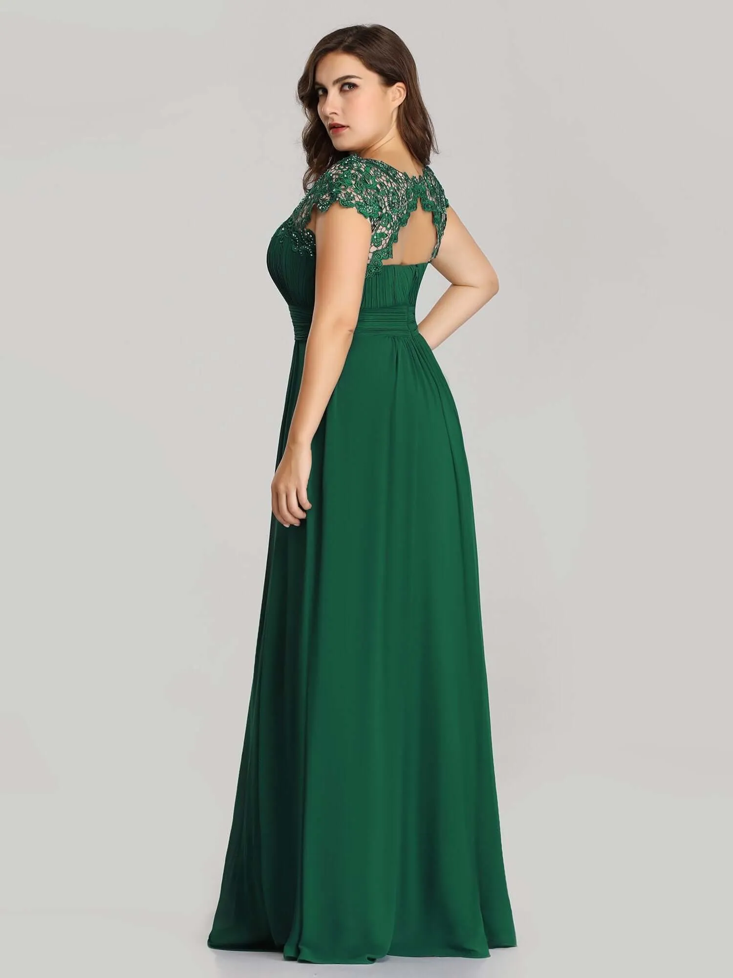 Allanah cap sleeve lace and chiffon bridesmaid dress in darker colors